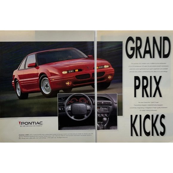 Pontiac Grand Prix Print Ad Vintage 1993 Sports Coupe Car Auto 90s - Picture 6 of 6